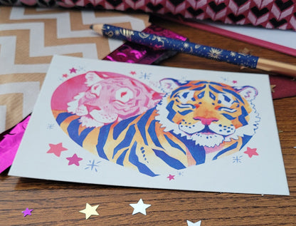 Tigres en cœur - Print