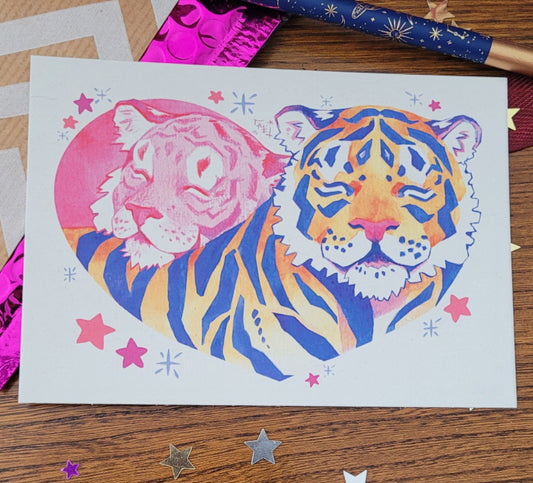 Tigres en cœur - Print